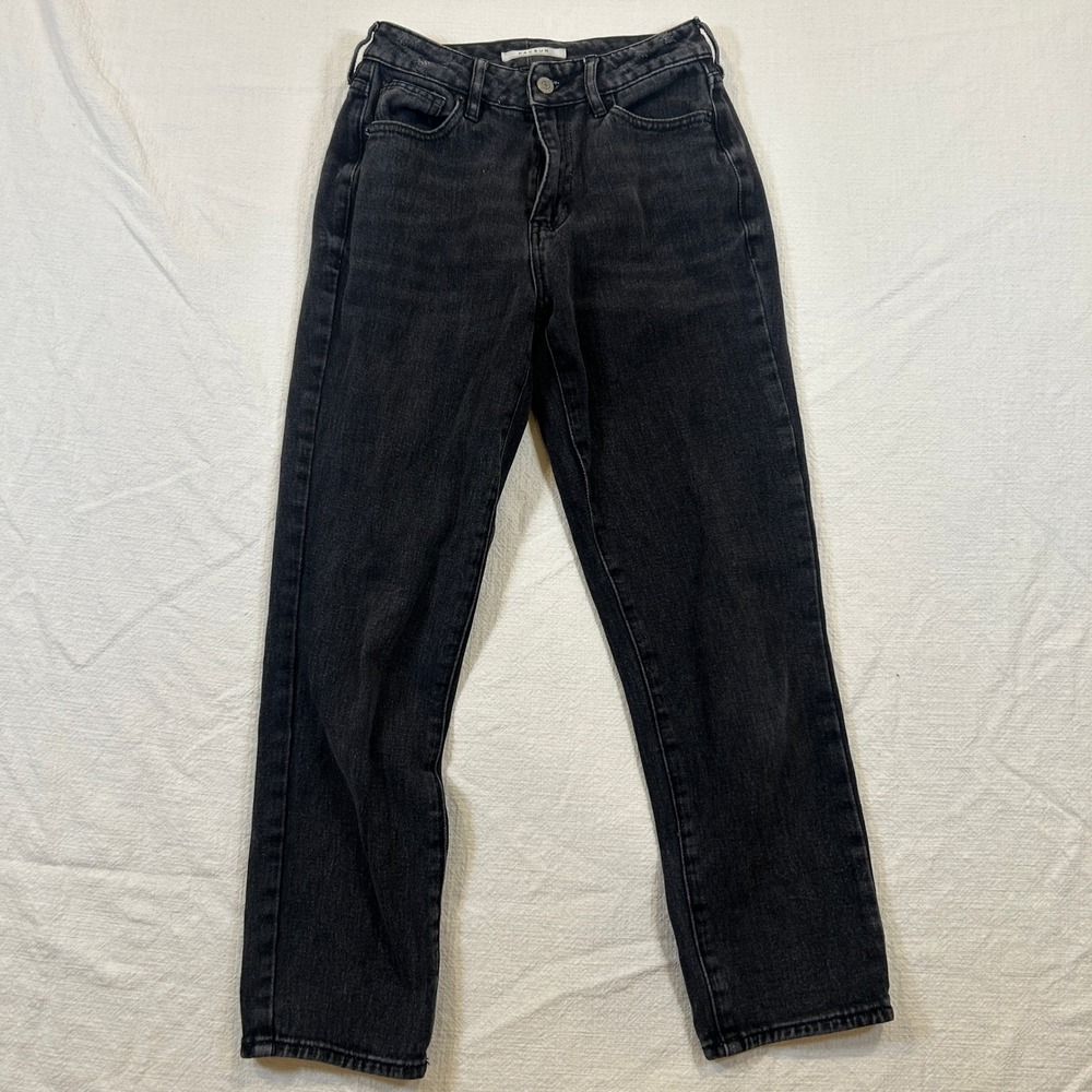 PacSun Mom Jeans Faded Black High Rise Straight Leg Denim Pants